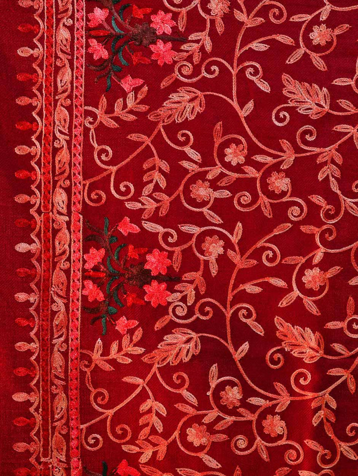Women's Aari Embroidered Wool Stole