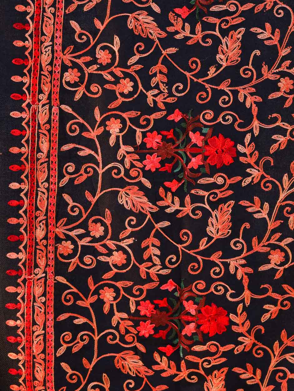 Women's Aari Embroidered Wool Stole