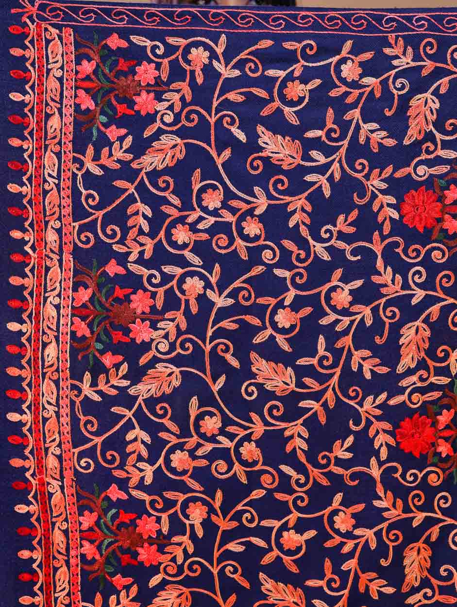 Women's Aari Embroidered Wool Stole
