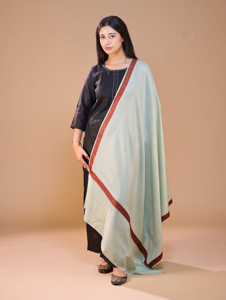 Women's Aari Hand Embroidery Wool Shawl