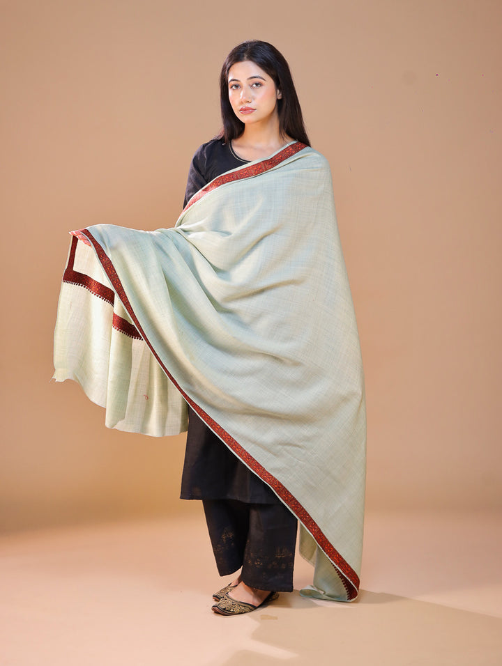 Women's Aari Hand Embroidery Wool Shawl