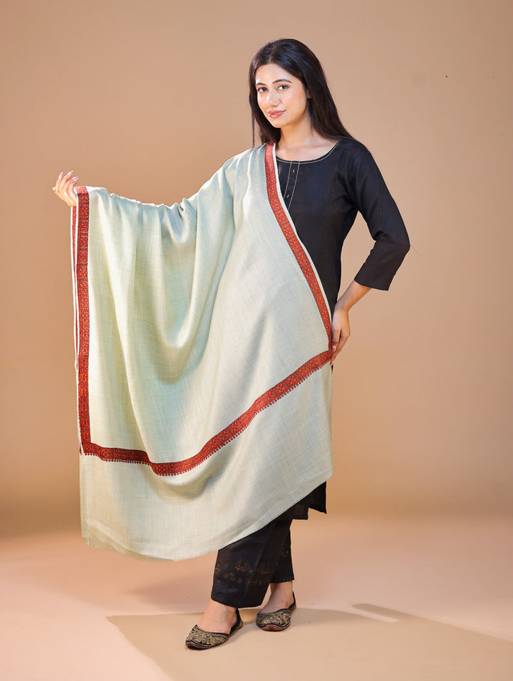 Women's Aari Hand Embroidery Wool Shawl