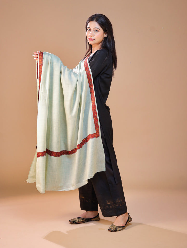 Women's Aari Hand Embroidery Wool Shawl