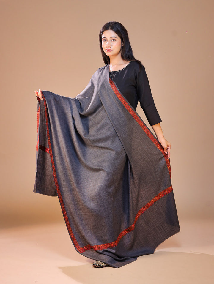 Women's Aari Hand Embroidery Wool Shawl