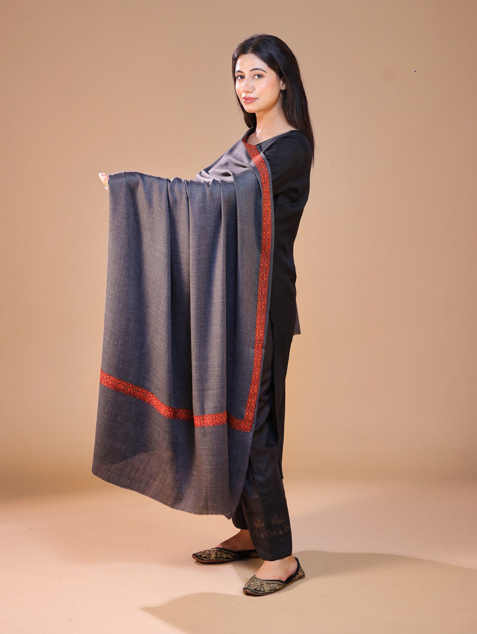 Women's Aari Hand Embroidery Wool Shawl