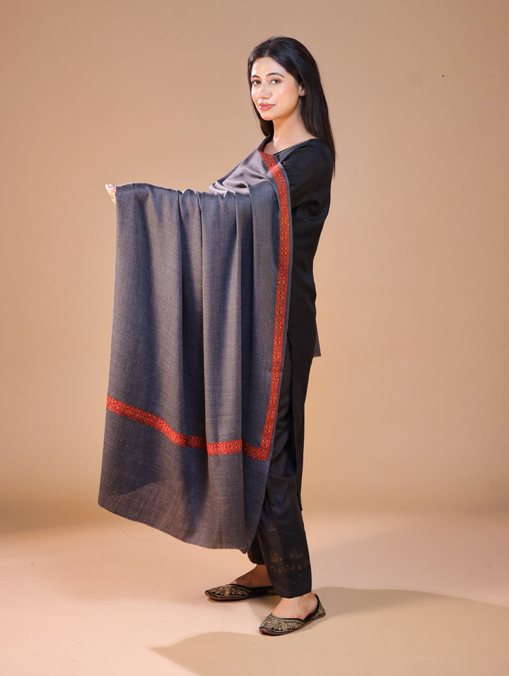 Women's Aari Hand Embroidery Wool Shawl