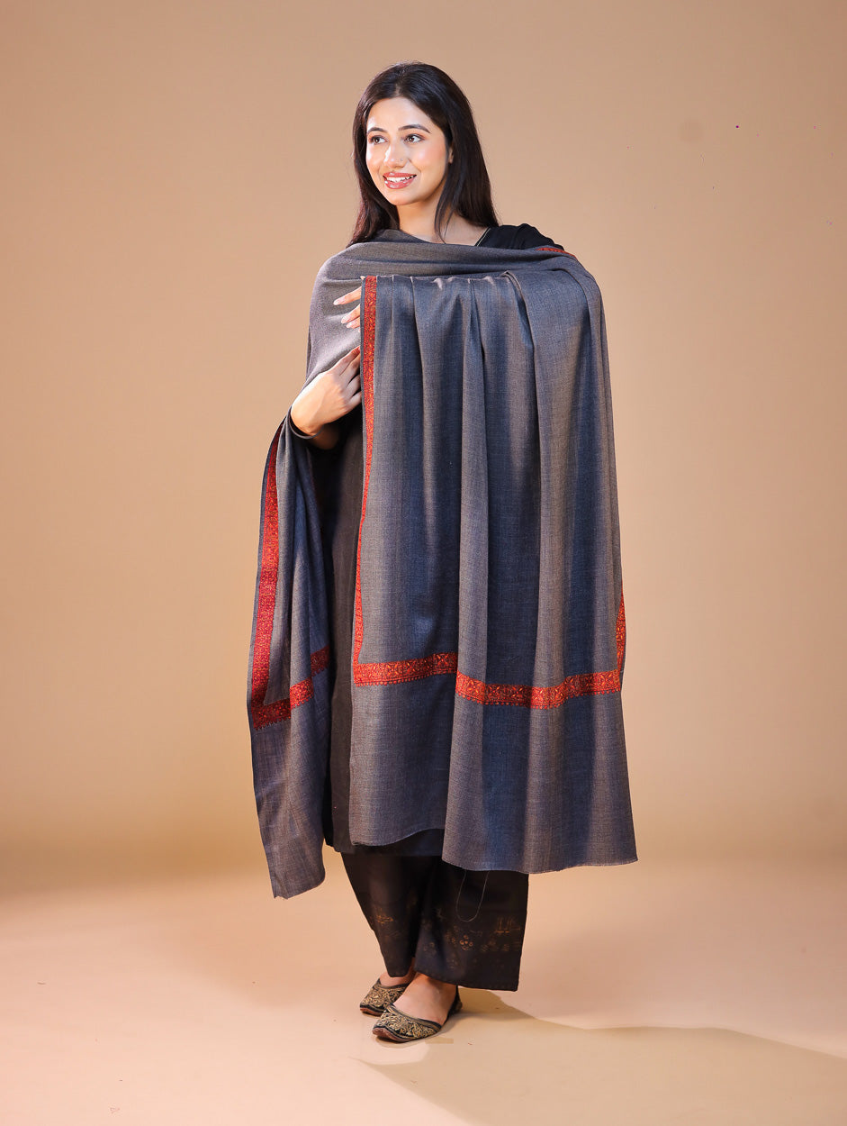 Women's Aari Hand Embroidery Wool Shawl