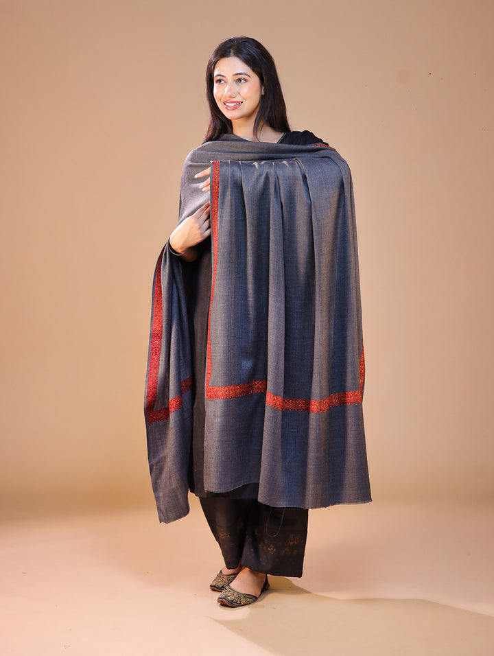 Women's Aari Hand Embroidery Wool Shawl