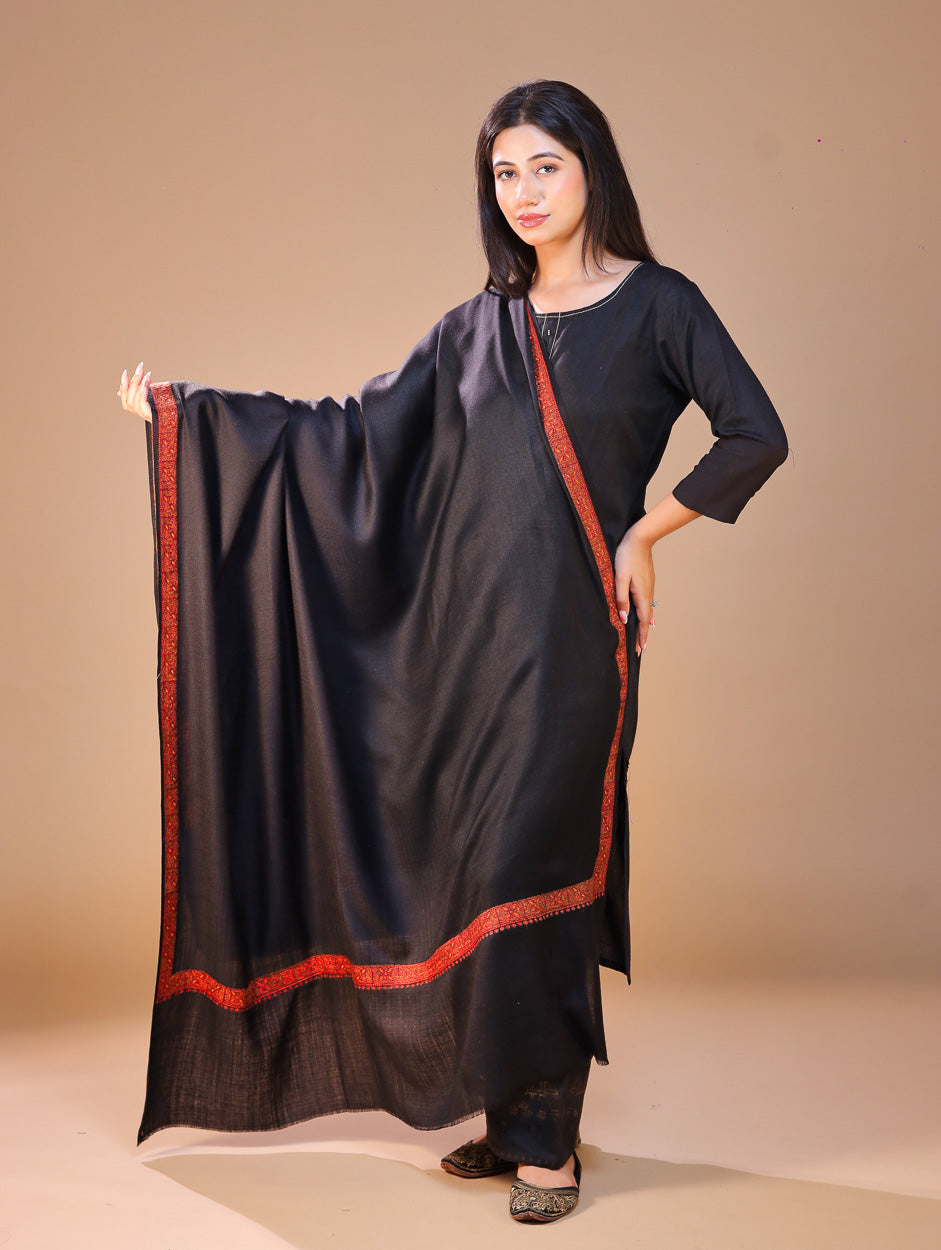 Women's Aari Hand Embroidery Wool Shawl