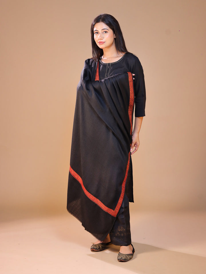 Women's Aari Hand Embroidery Wool Shawl