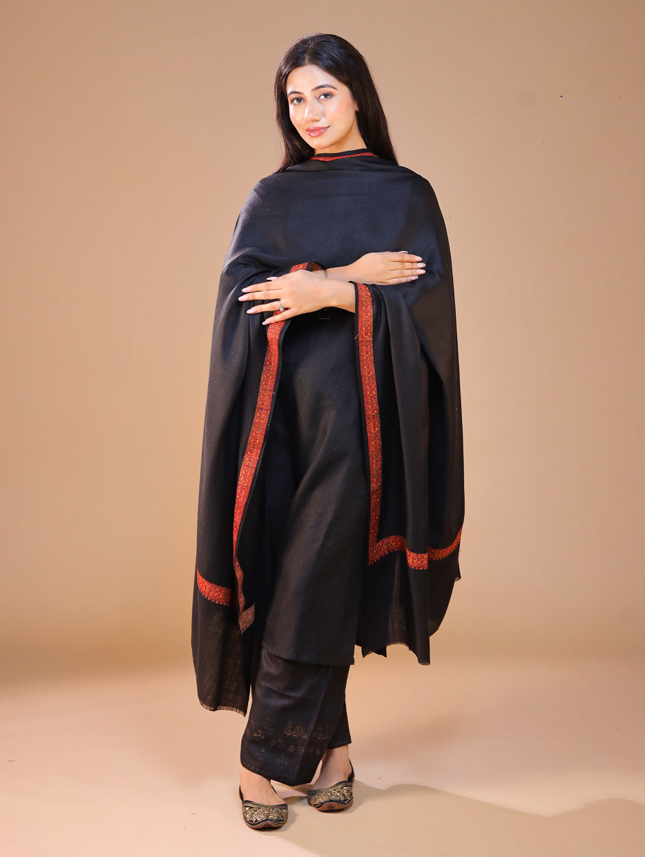 Women's Aari Hand Embroidery Wool Shawl