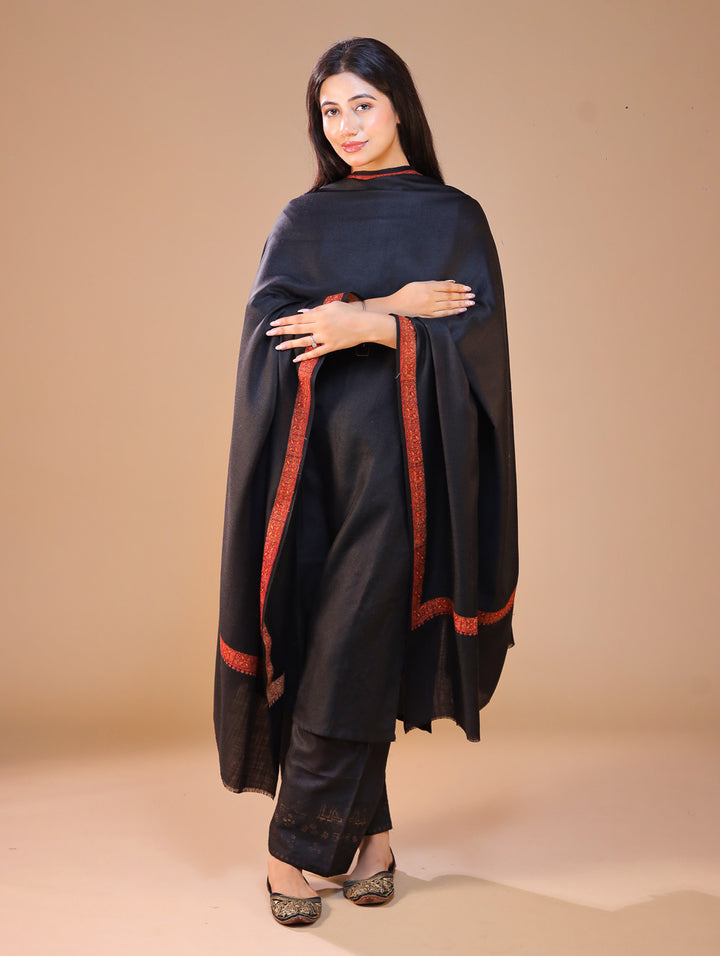 Women's Aari Hand Embroidery Wool Shawl