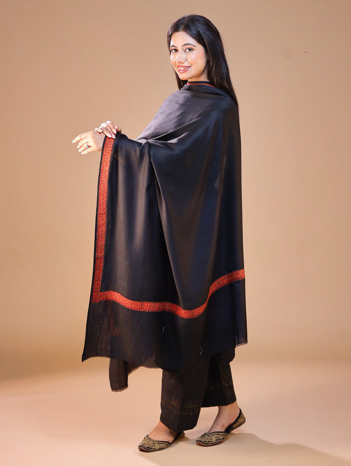 Women's Aari Hand Embroidery Wool Shawl