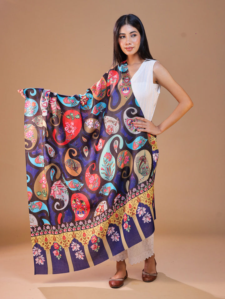Women's Printed Floral Wool Shawl