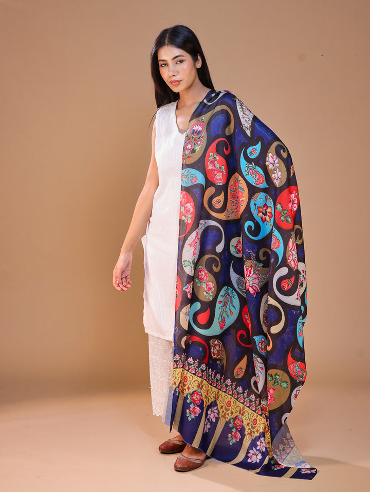 Women's Printed Floral Wool Shawl
