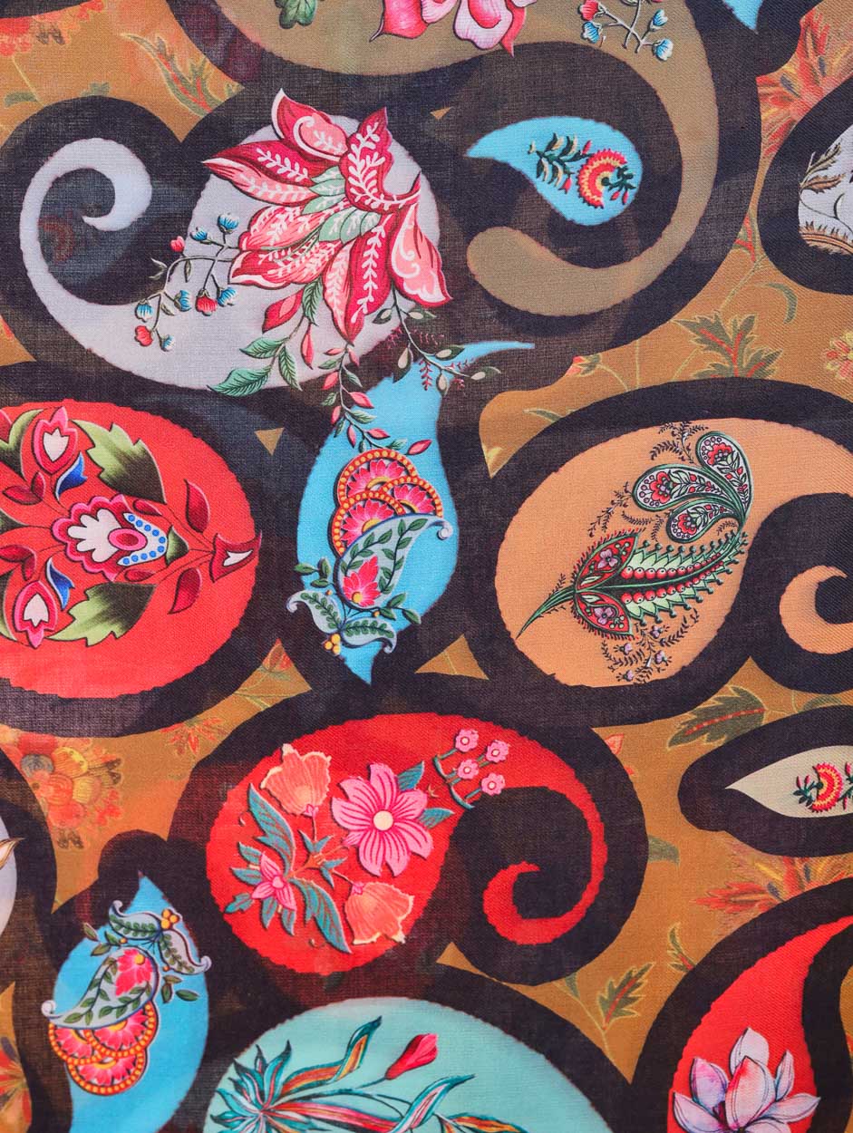 Women's Printed Floral Wool Shawl