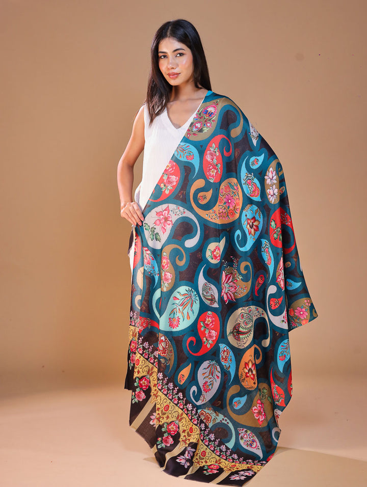 Women's Printed Floral Wool Shawl