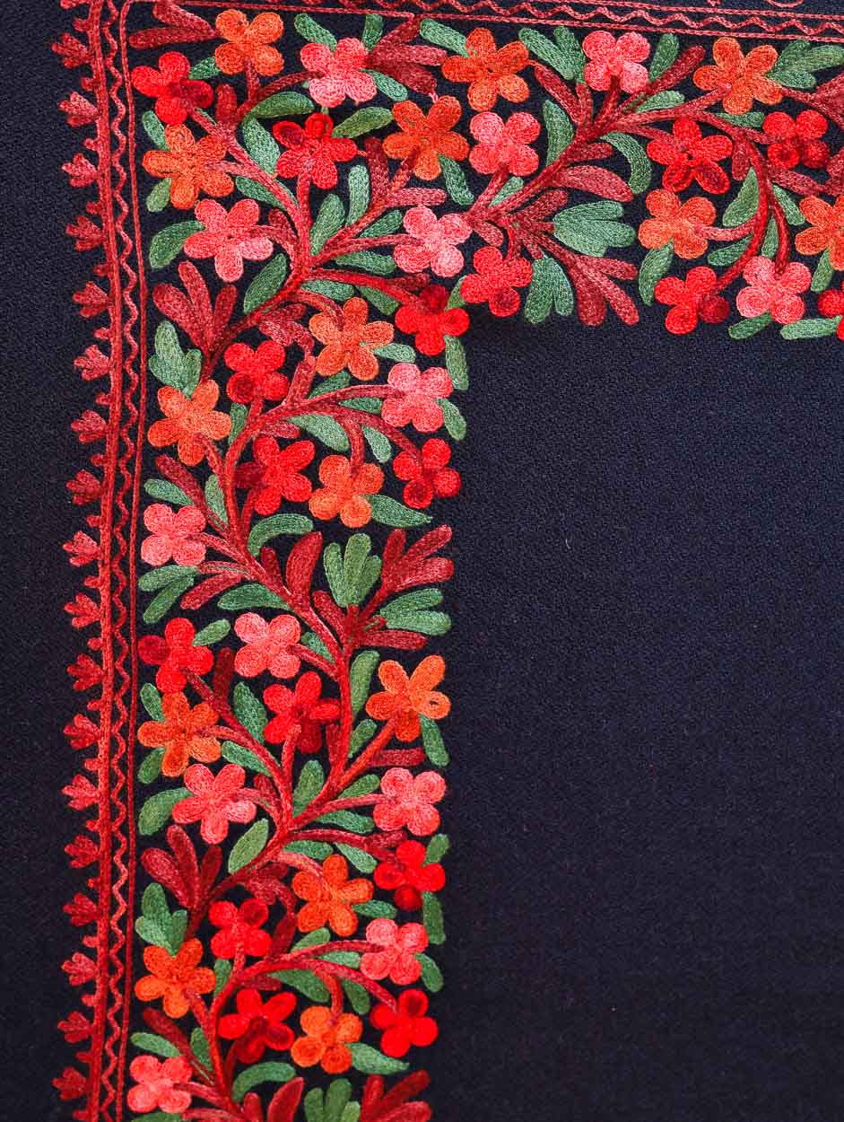 Women's Aari Embroidery Wool Shawl