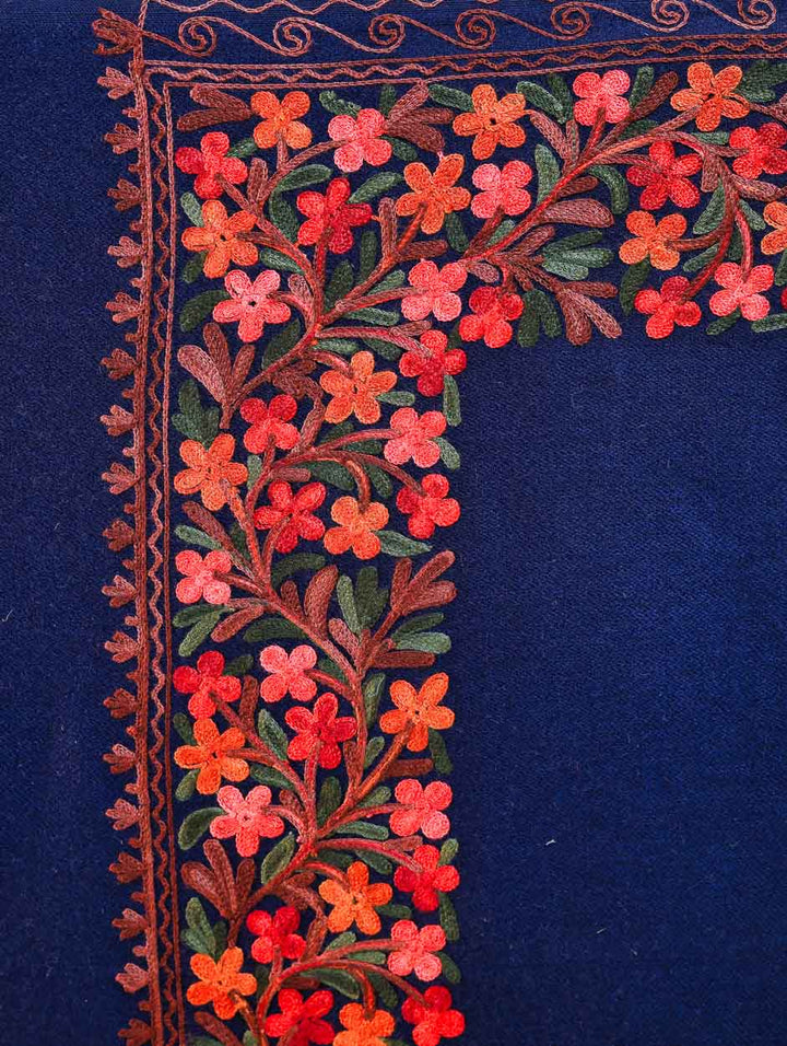 Women's Aari Embroidery Wool Shawl