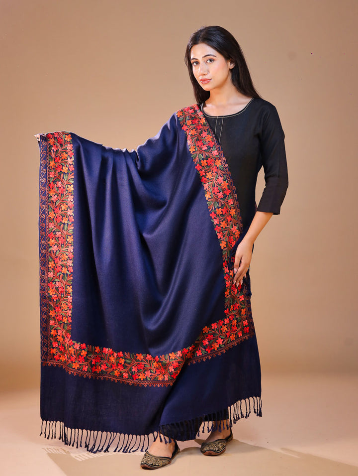 Women's Aari Embroidery Wool Shawl