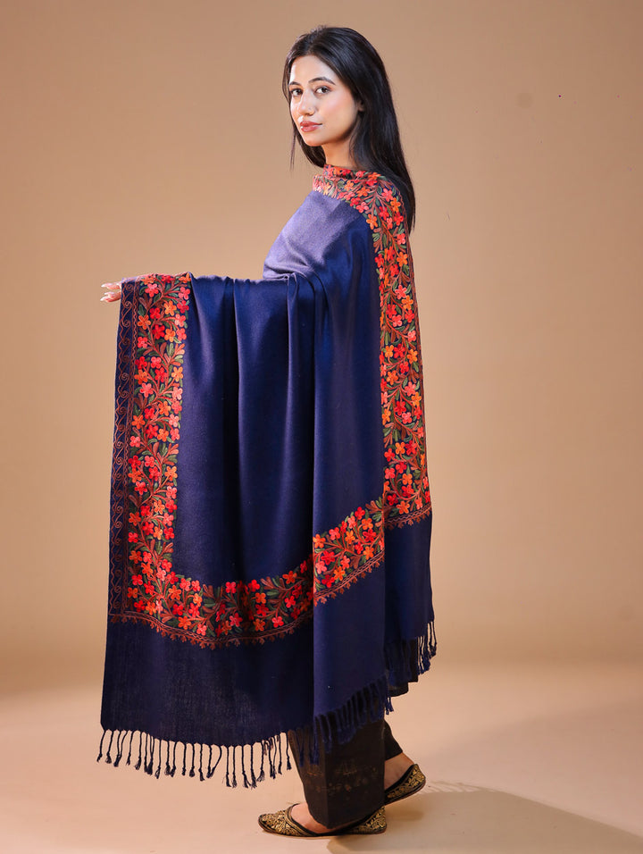 Women's Aari Embroidery Wool Shawl