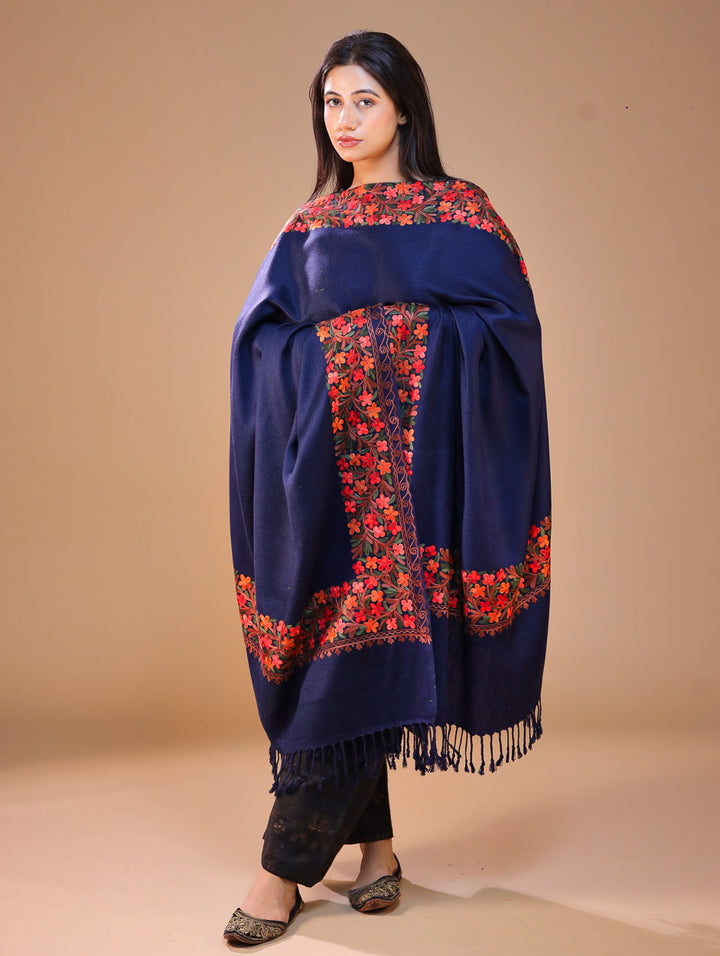 Women's Aari Embroidery Wool Shawl