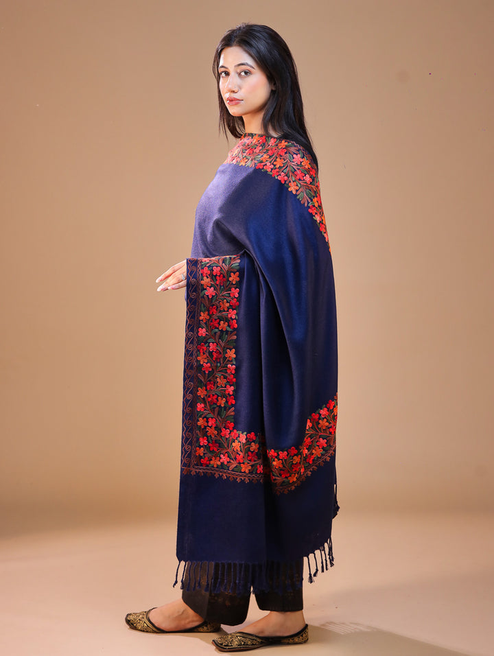 Women's Aari Embroidery Wool Shawl