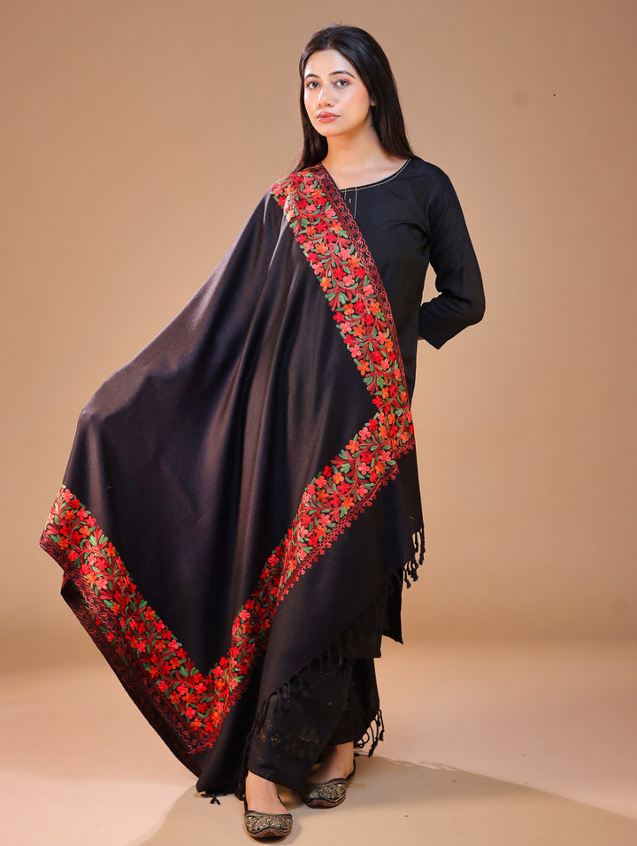 Women's Aari Embroidery Wool Shawl