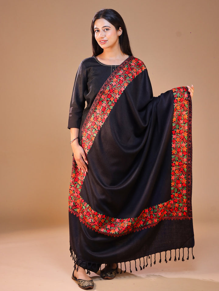 Women's Aari Embroidery Wool Shawl