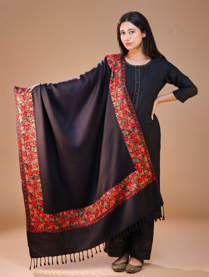 Women's Aari Embroidery Wool Shawl