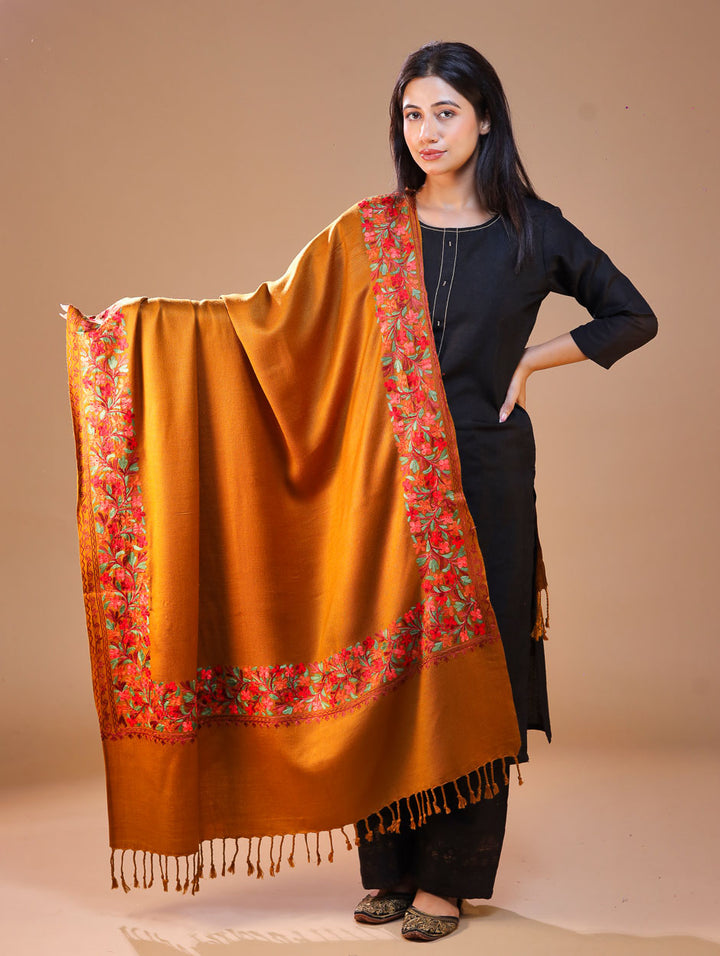 Women's Aari Embroidery Wool Shawl