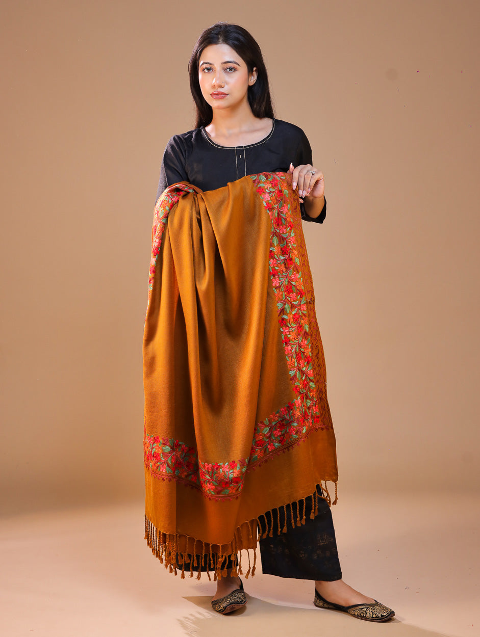 Women's Aari Embroidery Wool Shawl