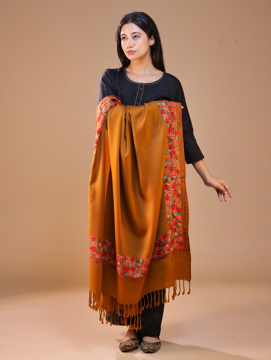 Women's Aari Embroidery Wool Shawl