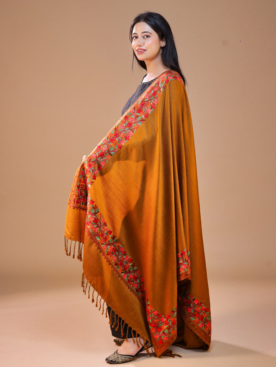 Women's Aari Embroidery Wool Shawl