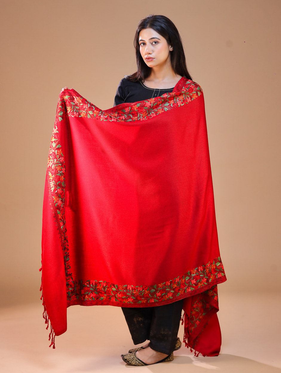 Women's Aari Embroidery Wool Shawl