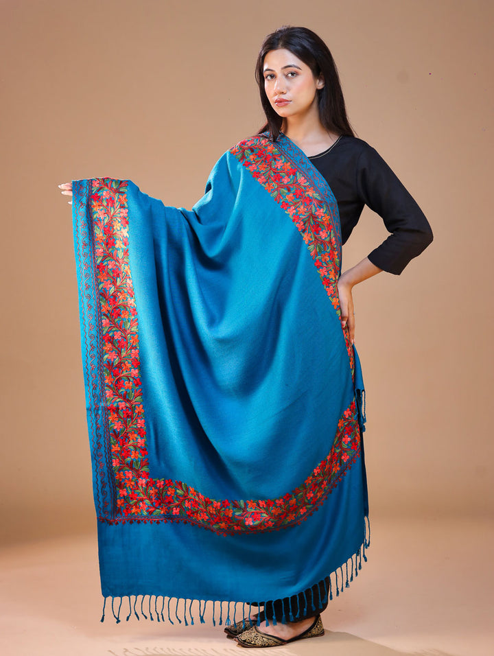 Women's Aari Embroidery Wool Shawl