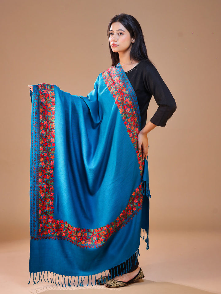 Women's Aari Embroidery Wool Shawl