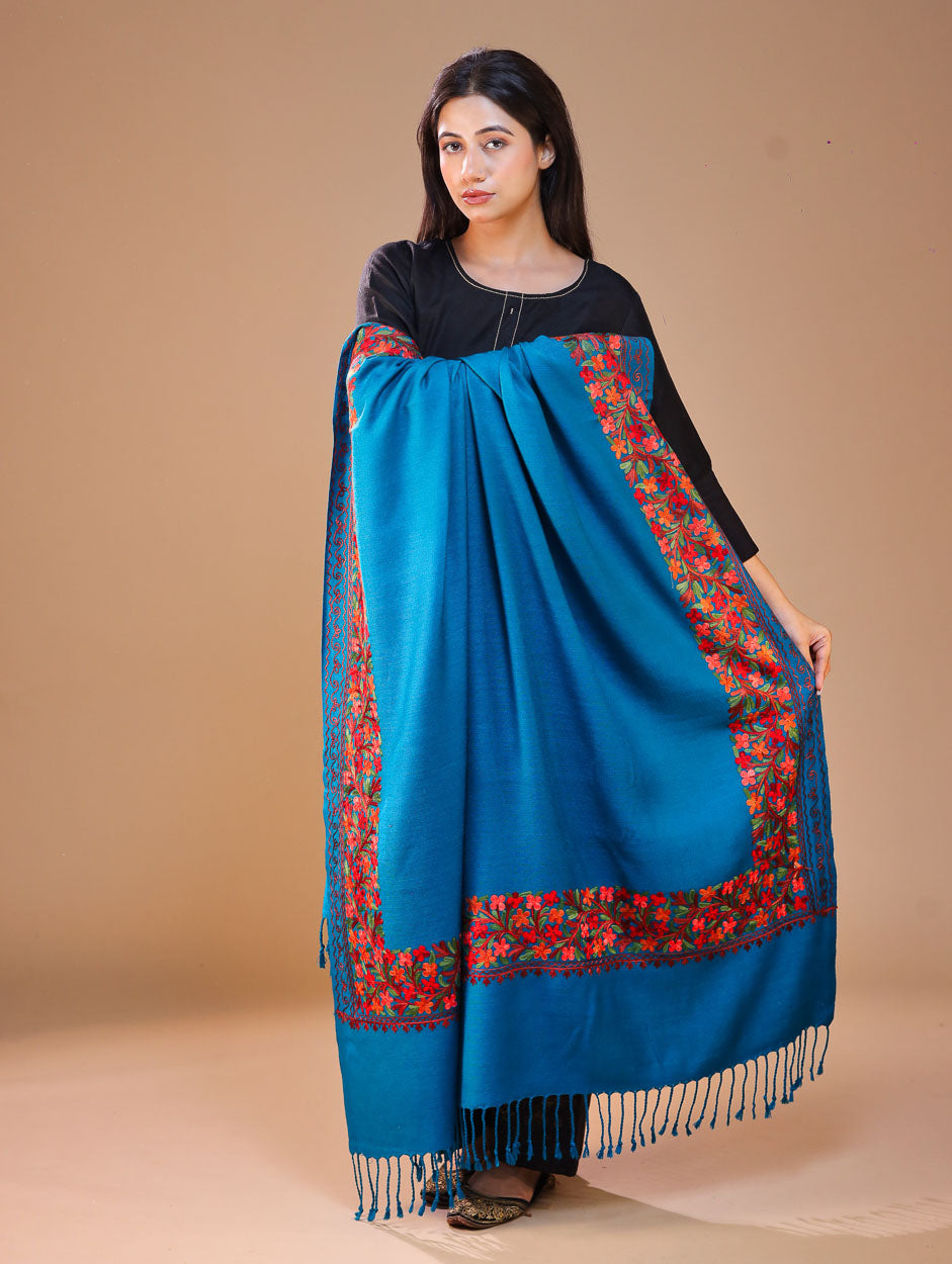 Women's Aari Embroidery Wool Shawl
