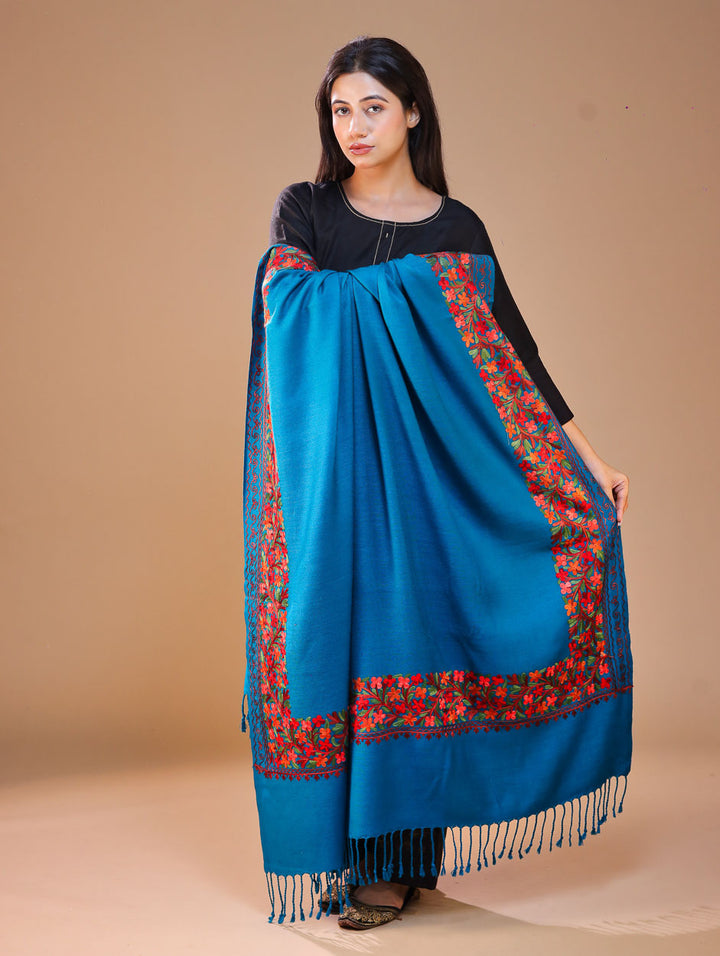 Women's Aari Embroidery Wool Shawl