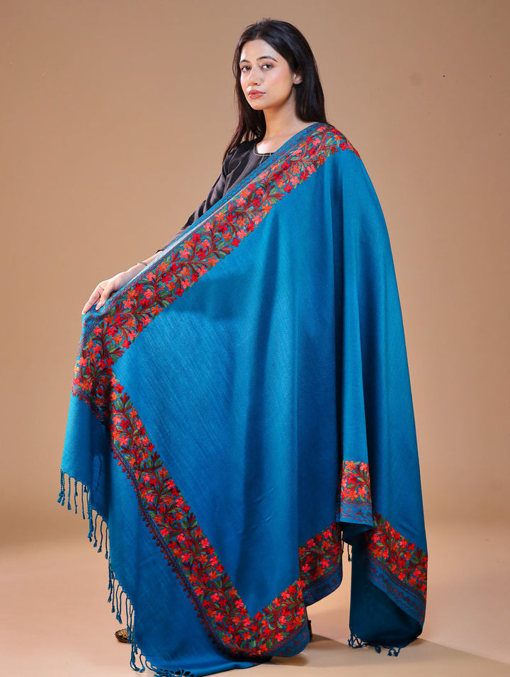 Women's Aari Embroidery Wool Shawl