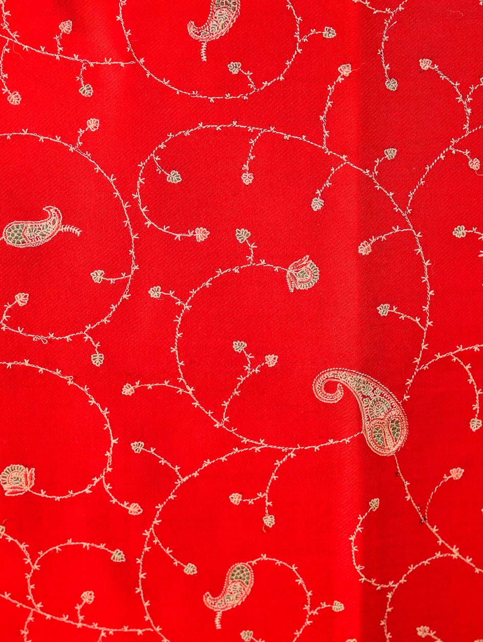 Women's Aari Hand Embroidered Wool Shawl