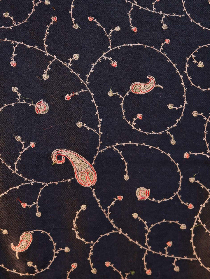 Women's Aari Hand Embroidered Wool Shawl