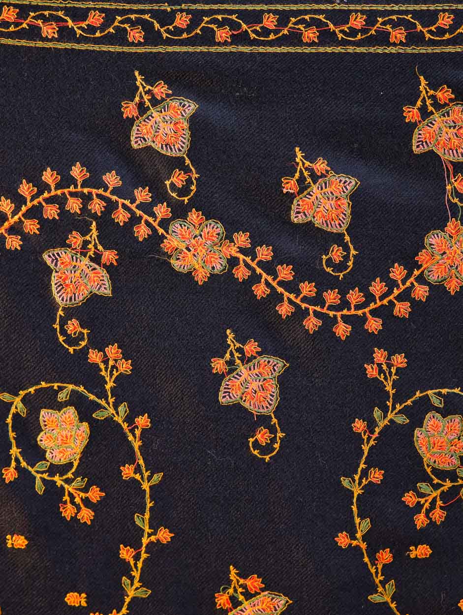 Women's Aari Hand Embroidered Wool Shawl