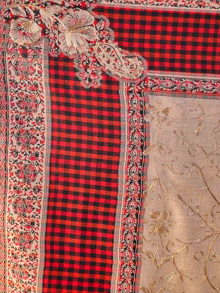 Women's Jamawar Aari Embroidery Wool Shawl