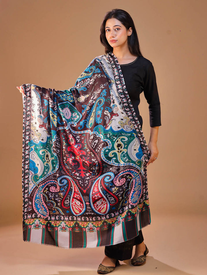 Women's Printed Floral Wool Shawl