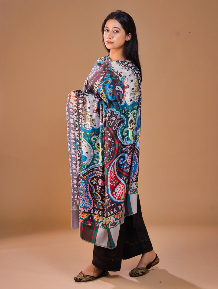 Women's Printed Floral Wool Shawl