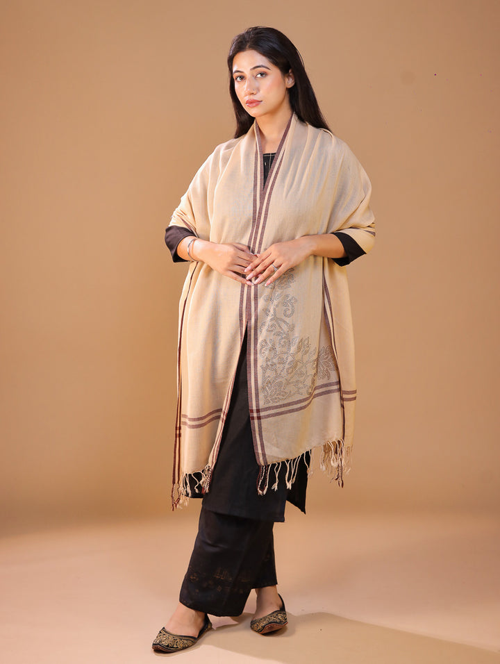 Women's Sequence Design Wool Stole