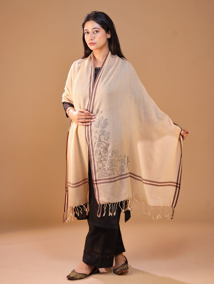 Women's Sequence Design Wool Stole