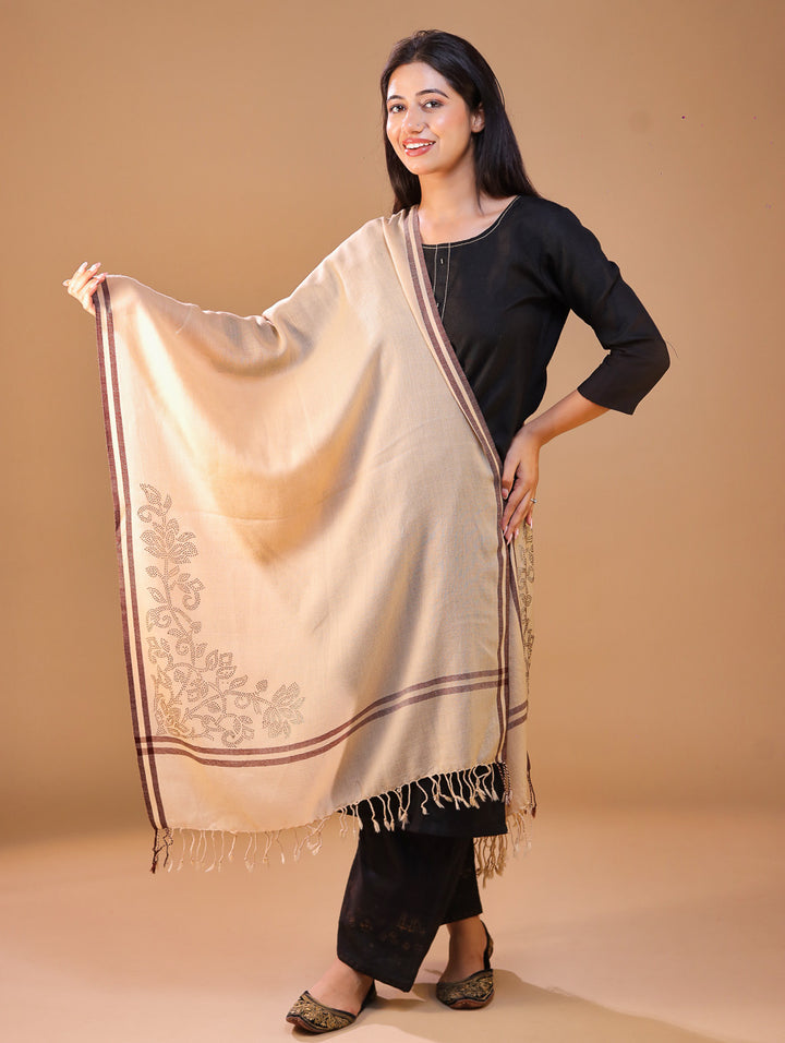 Women's Sequence Design Wool Stole