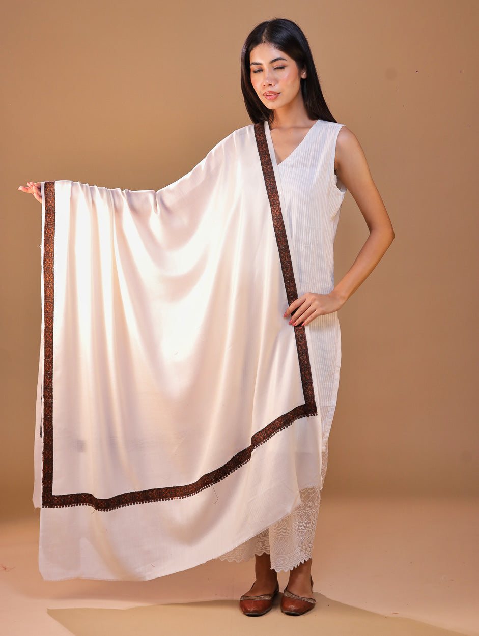 Women's Aari Hand Embroidery Wool Shawl